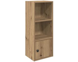 Boekenkast | Boekenrek | Opbergkast | Vakkenkast 31x24x77 cm bewerkt hout artisanaal eikenkleurig