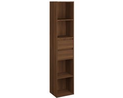 Boekenkast | Boekenrek | Opbergkast | Vakkenkast 36x30x171 cm bewerkt hout bruin eikenkleur