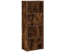 Boekenkast | Boekenrek | Opbergkast | Vakkenkast 40x24x102 cm bewerkt hout gerookt eikenkleurig