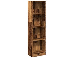 Boekenkast | Boekenrek | Opbergkast | Vakkenkast 40x24x176 cm bewerkt hout oud houtkleurig