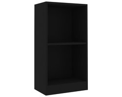 Boekenkast | Boekenrek | Opbergkast | Vakkenkast 40x24x75 cm bewerkt hout zwart