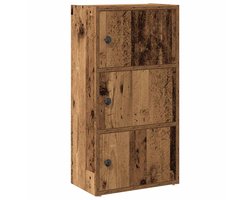 Boekenkast | Boekenrek | Opbergkast | Vakkenkast 40x24x77 cm bewerkt hout oud houtkleurig