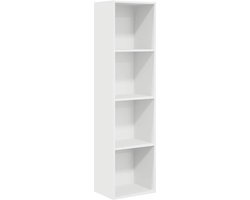 Boekenkast | Boekenrek | Opbergkast | Vakkenkast 40x30x152 cm bewerkt hout wit