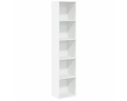 Boekenkast | Boekenrek | Opbergkast | Vakkenkast 40x30x189 cm bewerkt hout wit