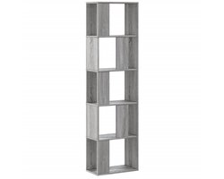 Boekenkast | Boekenrek | Opbergkast | Vakkenkast 5-laags 45x23,5x162,5 cm bewerkt hout grijs sonoma