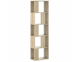 Boekenkast | Boekenrek | Opbergkast | Vakkenkast 5-laags 45x23,5x162,5 cm bewerkt hout sonoma eiken
