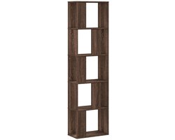 Boekenkast | Boekenrek | Opbergkast | Vakkenkast 5-laags 45x23,5x162,5 cm hout bruin eikenkleurig