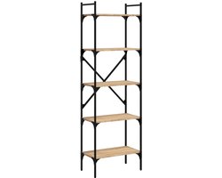 Boekenkast | Boekenrek | Opbergkast | Vakkenkast 5-laags 56x31,5x174 cm bewerkt hout sonoma eiken