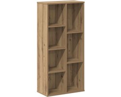 Boekenkast | Boekenrek | Opbergkast | Vakkenkast 50x25x105 cm bewerkt hout artisanaal eikenkleurig