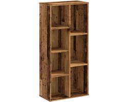 Boekenkast | Boekenrek | Opbergkast | Vakkenkast 50x25x105 cm bewerkt hout oud houtkleurig