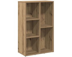 Boekenkast | Boekenrek | Opbergkast | Vakkenkast 50x25x80 cm bewerkt hout artisanaal eikenkleur