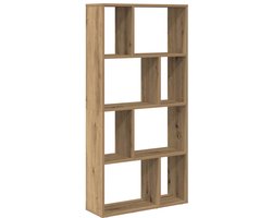 Boekenkast | Boekenrek | Opbergkast | Vakkenkast 60x20x120 cm bewerkt hout artisanaal eikenkleurig
