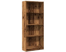 Boekenkast | Boekenrek | Opbergkast | Vakkenkast 60x24x143 cm bewerkt hout oud houtkleurig