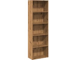 Boekenkast | Boekenrek | Opbergkast | Vakkenkast 60x30x189 cm bewerkt hout artisanaal eikenkleurig
