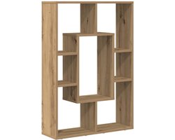Boekenkast | Boekenrek | Opbergkast | Vakkenkast 63x20x90 cm bewerkt hout artisanaal eikenkleurig