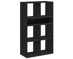 Boekenkast | Boekenrek | Opbergkast | Vakkenkast 66x31x112 cm bewerkt hout zwart
