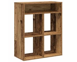 Boekenkast | Boekenrek | Opbergkast | Vakkenkast 66x31x80 cm bewerkt hout oud houtkleurig