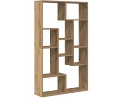 Boekenkast | Boekenrek | Opbergkast | Vakkenkast 72x20x120 cm bewerkt hout artisanaal eikenkleurig
