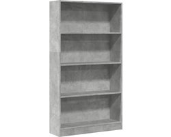 Boekenkast | Boekenrek | Opbergkast | Vakkenkast 80x24x143 cm bewerkt hout betongrijs