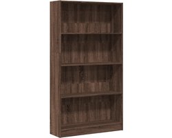 Boekenkast | Boekenrek | Opbergkast | Vakkenkast 80x24x143 cm bewerkt hout bruin eikenkleurig