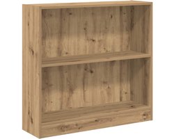 Boekenkast | Boekenrek | Opbergkast | Vakkenkast 80x24x76 cm bewerkt hout artisanaal eikenkleurig