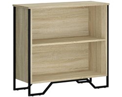 Boekenkast | Boekenrek | Opbergkast | Vakkenkast 80x31x74,5 cm bewerkt hout sonoma eikenkleurig