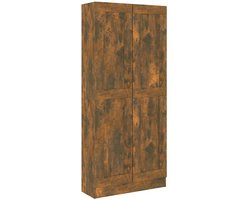 Boekenkast | Boekenrek | Opbergkast | Vakkenkast 82,5x30,5x185,5 cm bewerkt hout gerookt eikenkleurig