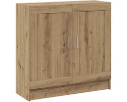 Boekenkast | Boekenrek | Opbergkast | Vakkenkast 82,5x30,5x80 cm bewerkt hout artisanaal eikenkleurig
