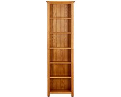 Boekenkast | Boekenrek | Opbergkast | Vakkenkast met 6 schappen 52x22x180 cm massief eikenhout