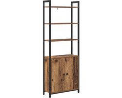 Boekenkast | Boekenrek | Opbergkast | Vakkenkast Oud Hout 60 x 24 x 161 cm Bewerkt hout