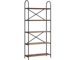 Boekenkast | Boekenrek | Opbergkast | Vakkenkast Oud hout 80 x 30 x 183 cm Bewerkt hout