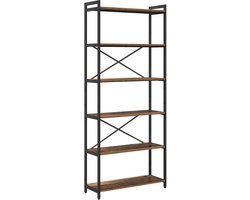 Boekenkast | Boekenrek | Opbergkast | Vakkenkast Oud hout 80 x 30 x 188 cm Bewerkt hout