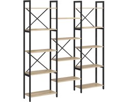 Boekenkast | Boekenrek | Opbergkast | Vakkenkast Sonoma eiken 156 x 25 x 167.5 cm Bewerkt hout