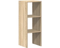Boekenkast | Boekenrek | Opbergkast | Vakkenkast stapelbaar 30x30x80 cm bewerkt hout sonoma eiken