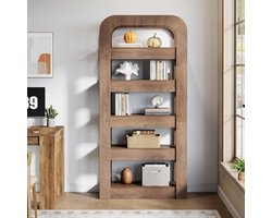 Boekenkast – Boekenrek – Opbergkast – Vakkenkast – Wandkast – 5-laags Open Design – Stevige Houten MDF Constructie 180 cm Hoog