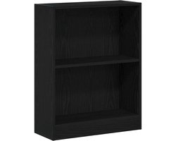 Boekenkast | Boekenrek | Opbergkast | Vakkenkast Zwart 60 x 24 x 76 cm Bewerkt hout