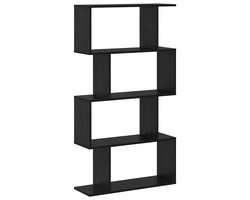 Boekenkast | Boekenrek | Opbergkast | Vakkenkast Zwart 70 x 24 x 129 cm Bewerkt hout