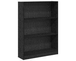 Boekenkast | Boekenrek | Opbergkast | Vakkenkast Zwart eiken 80 x 24 x 109 cm Bewerkt hout