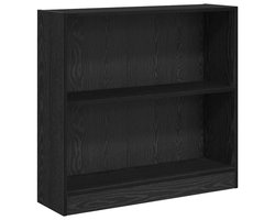 Boekenkast | Boekenrek | Opbergkast | Vakkenkast Zwart eiken 80 x 24 x 76 cm Bewerkt hout