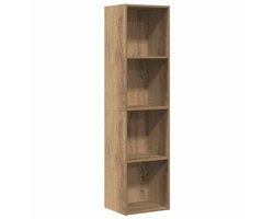 Boekenkast | Boekenrek | Opbergkast | Vakkenkast/tv-meubel 36x30x143cm bewerkt hout artisanaal eiken