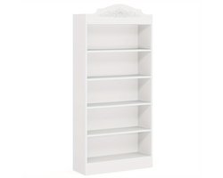 Boekenkast – Boekplank – Boekenrek – Opbergkast – Boekenschap – Slank en Ruim – 185 cm Hoog – 5 Stevige Planken – Houten Constructie – Wit