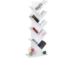 Boekenkast - boom - 8 vakken - 138 x 51 x 25 cm - wit