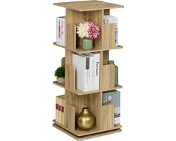 boekenkast draaibaar - 3 etages - 95 x 39 x 39 cm - houtlook