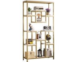 Boekenkast Dubai - Goud - Met 5 Lagen - Marmerlook - Voor Woonkamer, Slaapkamer of Kantoor