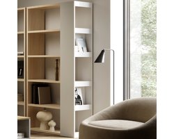Boekenkast Ellana 7 open vakken-lichte eik/wit
