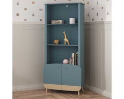 Boekenkast Firmiana | 77,4 x 37,5 x 177 cm | Blauw