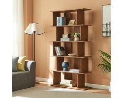 Boekenkast Gäljami met 5 vakken 180x100x35 cm walnootkleurig [en.casa]