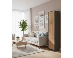 Boekenkast Garderobekast 40 cm Breed – Multifunctionele Kast 180 cm Hoog met 4 Verstelbare Planken – Dossierkast, Organizer en Legplank voor Slaapkamer, Hal, Kelder en Kantoor – Novihome FlexiShelf