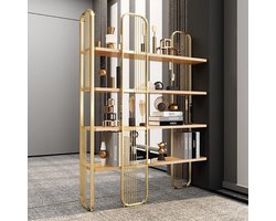 Boekenkast Geel Melamine Gecoate Deeltjesbord - Afmetingen 125x28x180cm - Perfect voor Elke Woonruimte
