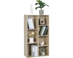 Boekenkast Geralt - 7 vakken - Oak - 59.5 x 29.5 x 108 cm - Boekenplank - Woonkamer, slaapkamer en kinderkamer - Hout - MDF